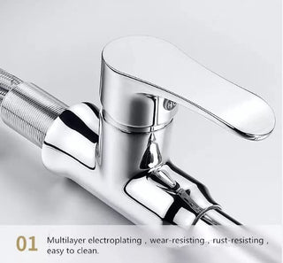 Plantex Pull-Down Kitchen Sink Tap/Pure Brass Sink Tap for Kitchen Basin with 360⁰ Swivel Spout/Kitchen Sink Faucet- (Chrome)