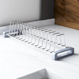 Plantex Stainless Steel Saucer Stand/Dish/Rack/Plate Stand/Thali Stand/Dish Rack for Modular Kitchen Basket/Tandem Box Accessories – (Chrome)