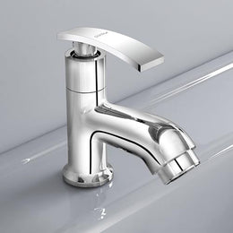 Plantex Pure Brass Pillar Tap for Wash Basin with Teflon Tape/Single Lever Basin Tap/Tabletop for wash Basin Tap/Water Tap/Faucet for Wash Basin (ZUR-1501, Chrome)