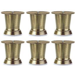 Plantex Antique Pillar 3 inch Spare Sofa Legs for Bed Furniture/Sofa Leg for Table/Sofa Support Legs/Legs with Rubber Grip/Set of 6 Pcs (Brass Antique)