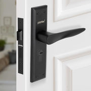 Plantex Heavy-Duty Door Lock Set - Main Door Lock Handle Set/ 6-Lever Lock Mechanism with 3 Years of Warranty/Mortise Lock with 3 Keys, Brass Lockbody & Cylinder(Black)