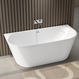 Plantex Bathtub For Bathroom/Freestanding Bath tub for Adults/Deep Soaker Bathtub with Overflow, Popup and Drain Pipe (BSM-203S-White-1700mm)