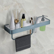 Plantex 4in1 Shelf for Bathroom/Aluminium and Acrylic Shelf with Tumbler Holder, Liquid Soap Dispenser and Napkin Holder for Home/Office/Hotel - Pack of 1 (Grey and Milky White)
