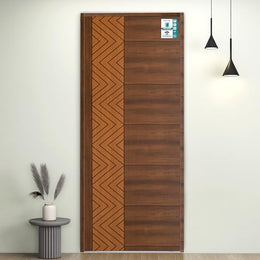 Plantex WPC Doors For Bathroom/Waterproof And Termiteproof Bathroom Door/2.5X7 Feet Wooden Finished Door For Home/Office - 30 Mm Thickness, Density-600 (30X84 Inch, 26 Kg- Ember Pattern), Brown