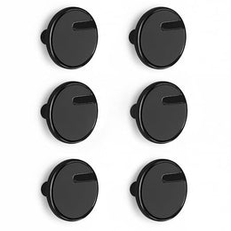 Plantex Knobs for Drawers/Drawer Knobs/Round Knob for Cabinets/Pull-Push Knob for Kitchen/Bedroom/Drawer - Pack of 6 (SH-433, DC-Black & Z-Black)