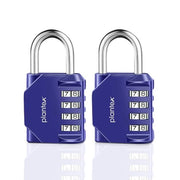 Plantex Number Lock/4 Digit Combination Lock/Zinc Alloy Locks for Luggage/Locks for Travel Bags/Locks for Cabin Luggage/Travel Essentials - Pack of 2 (Blue)