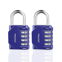 Plantex 4 Digit Combination Number Metal Lock/Zinc Alloy Locks for Luggage/Locks for Travel Bags for Luggage/Locks for Cabin Luggage/Travel Essentials - Pack of 2 (Black)