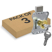 Plantex Drawer Lock/20mm Brass Lock for Cupboard/Multipurpose Cupboard Lock with Key for Home/Office - Pack of 3 (Gold)