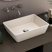 Plantex Granite Quartz Counter Top WashBasin/Rectangle Tabletop Wash Basin/Vessel Sink Wash Basin Over Counter for Home/Restaurant (Peach Ivory - 18 x 13 x 5 Inch)