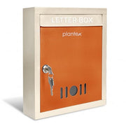 Plantex Letter Box - Mail Box/Post Box/Letter Box for Home gate/Complaint Box/Suggestion Box/Donation Box with Key Lock (Orange & Ivory) - Wall Mount A4 Size