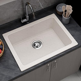 Plantex Quartz Acrylic Kitchen Sink with 10 Years Warranty by Plantex/Undermount Sink for Kitchen/Granite Single Bowl Kitchen Sinks with Coupling (Rayon-24x18 Inches)