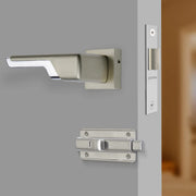Plantex Heavy Duty Door Lock ÃƒÂ¢Ã¢â€šÂ¬Ã¢â‚¬Å“ Bathroom Door Lock/Mortise Keyless Handle Set for Home/Bathroom/Store Room/Balcony/Office with Baby Latch (7093 ÃƒÂ¢Ã¢â€šÂ¬Ã¢â‚¬Å“ Satin White & Chrome Finish)