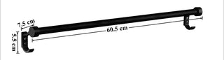 Plantex Aluminium Single Towel Rod for Bathroom/Towel Hanger/Towel Rod with Hooks/Bathroom Accessories (24-inch) Black