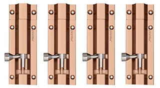 Plantex Stainless Steel 4 inch Tower Bolt/Tower Bolt for Home,Offices Doors and Windows/Tower Bolt for Main Door/Door Latch/Kundi/Chitakini/Door Latch for Windows (Rose Gold, Pack of 4)