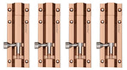Plantex Stainless Steel 4 inch Tower Bolt/Tower Bolt for Home,Offices Doors and Windows/Tower Bolt for Main Door/Door Latch/Kundi/Chitakini/Door Latch for Windows (Rose Gold, Pack of 4)