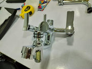 Plantex Pure Brass 3-in-1 Wall Mixer with L-Bend Provision for Overhead and Hand Shower/Bathroom Mixer Tap with Brass Wall Flange & Teflon Tape/Wall Mixer for Bathroom - (Star, Chrome)