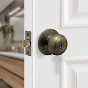 Plantex Bathroom Door Lock/Keyless Cylindrical Lock for Bathroom/Balcony/Tubular Door Knob/Handle (Without Key-Brass Antique)