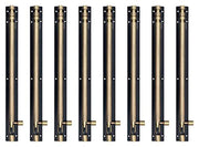 Plantex Stainless Steel Tower Bolt/Tower Bolt for Home,Offices Doors and Windows/Tower Bolt for Main Door/Door Latch/Kundi/Chitakini/Door Latch for Windows - Pack of 8 (Brass Finish, 12 inch)
