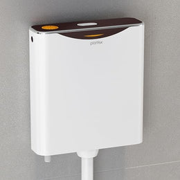 Plantex Flush Tank for Toilet with 10 Ltr Water Capacity/Dual Flushing Cistern for Bathroom/Polypropylene Toilet Flush Tank - Pack of 1 (Boss, Brown & White)