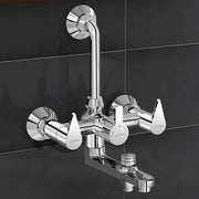 Plantex Pure Brass 3 in 1 Wall Mixer for Bathroom/Mixer L-Bend Provision for Overhead and Hand Shower/Bathroom Mixer 3 in 1 with Shower -7 Year Warranty by Plantex (Chrome)