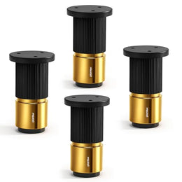 Plantex 3 Inch Sofa Leg for Bed Furniture/Aluminium Sofa Leg for Table/Support Legs/Furniture Leg - Pair of 2 (4 Piece) (DTS-77, Black & Gold)
