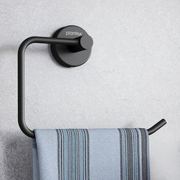 Plantex Towel Ring for Wash Basin/Towel Hanger for Wash Basin/Napkin Holder for Bathroom/Towel Hanger/Bathroom Accessories (Black - Half Square)