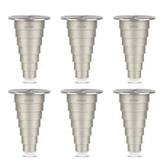 Plantex 4 Inch Sofa Legs for Bed Furniture/Sofa Legs for Table/Sofa Support Legs with Rubber Grip (Chrome Finish, 6 Pcs)