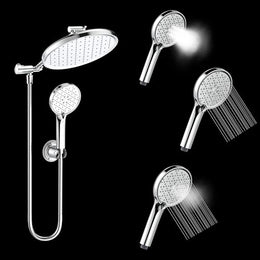 Plantex Acrylonitrile Butadiene Styrene Hand Shower For Bathroom/5 Inch Round Multi-Function 3 Mode Shower Hand/Hand Shower With 1.5 Meter Flexible Tube And Wall Hook-(Chrome)