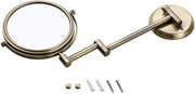 Plantex Brass And 304 Grade Stainless Steel Body Two-Sided 360Â° Swivel Mirror/Bathroom Mirror/Makeup Mirror/Vanity Mirror Wall Mounted (8 Inches/Brass Antique) - Round