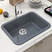 Plantex UV Protected Kitchen Sink/Single Bowle Sink For Home/Matt German Engineered Technology Quartz Sink For Kitchen (Smoke Grey-18X24 Inch)