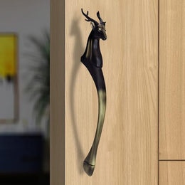 Plantex 13 Inch Deer Shape Door Handle For Main Door/Heavy Duty Main Handles/Pull Push Antique Door Handle for Home/Office - Pack of 1 (Brass Antique)
