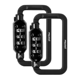 Plantex 3-Digit Code Combination Brass Lock/Number Lock/Portable Luggage Travel Locks for Briefcase/Laptop Bags - Pack of 2 (Black)
