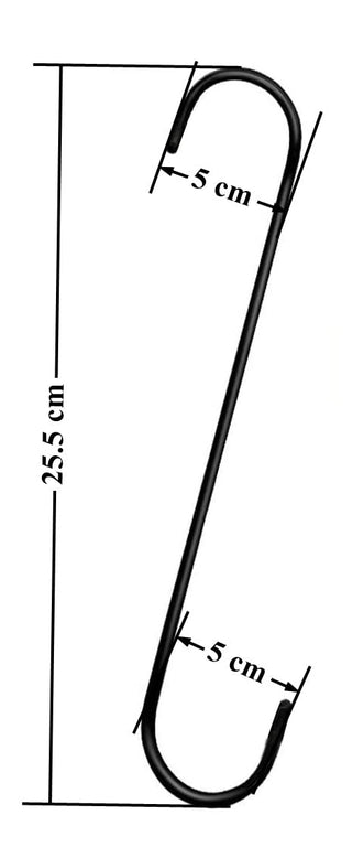 Plantex Steel 10 Inch Hooks For Hanging Plants/Extension Hook For Hanging Plant/Tree Branch/Bird Feeder/Pots Indoor/Outdoor - S Hook (Pack Of 20)