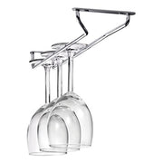 Plantex Stainless Steel Wine Glass Rack / Holder Upside Down Glass Hanging Organizer / Glass Hanging Stand for Pubs / Kitchen / Bars - (Single Line - 15 x 5 Inches)