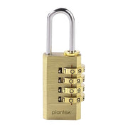 Plantex 4-Digit Code Combination Brass Locks/Number Lock/Portable Luggage Lock/Travel Lock for Briefcase/Laptop Bags - Pack of 1 (Small, Brass Antique)