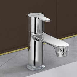 Plantex Pure Brass High Neck Pillar Tap for Wash Basin with Teflon Tape/Tabletop Wash Basin Tap/Pillar Cock with 7 Year Warranty (FLO-804-Mirror Chrome)