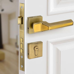 Plantex Mortise Door Lock for Main Door/Premium Handle Lock Set for Home with 3 Years Warranty by Plantex (Brass Antique & Gold)