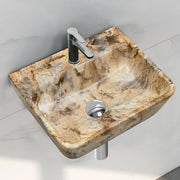 Plantex Wall Hung Wash Basin for Bathroom/Designer Ceramic Basin/Rectangle Countertop Washbasin/Home/Office (17 x 14 x 5 Inch)