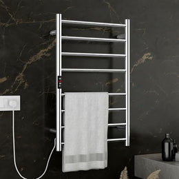 Plantex Electric Heated Towel Rail for Bathroom/3-Bar Wall Mounted Towel Warmer/304 Grade Stainless Steel Towel Bar/Fast Heating & Rust Proof - Pack of 1 (Chrome, 800 X 500 Watt)