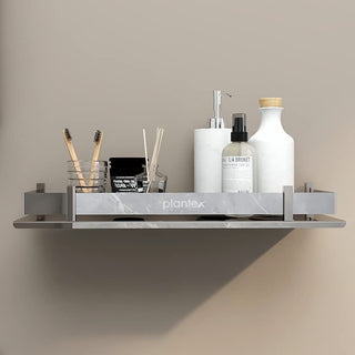 Plantex Stainless Steel Bathroom Shelf/Shelf for Bathroom/Wall Mounted Kitchen Shelf/Washroom Organiser- Chrome (15x5 Inch)