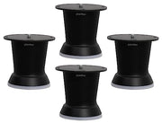 Plantex 3 Inch Sofa Legs for Bed Furniture/Sofa Legs for Table/Sofa Support Legs with Rubber Grip (Black, 4 Pcs)