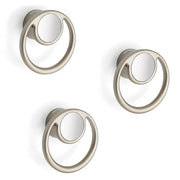 Plantex Drawer Knobs/Ring Drawer Kadi/Pull-Push Knobs for Kitchen/Bedroom Drawer - Pack of 3 (Satin White & Chrome)