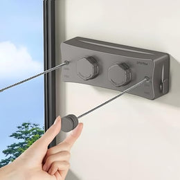 Plantex Retractable Double Row Clothsline/Indoor - Outdoor Clothes Line/Lockable Cloths Line - (White & Black)