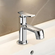 Plantex Pillar Cock Water Tap/Pure Brass Pillar Cock for Wash Basin with Teflon Tape/Single Lever Tabletop Basin Tap - (Star, Chrome)
