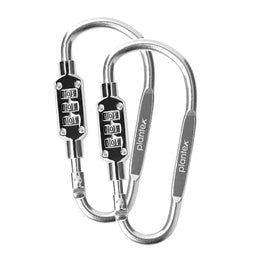 Plantex 3-Digit Code Combination Lock/Number Lock/Portable Luggage Lock/Travel Lock for Briefcase/Laptop Bags - Pack of 2 (Silver)