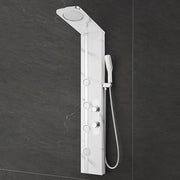 Plantex SS-304 Marble Textured Shower Panel for Bathroom with Showerhead/Hand Shower with Hose Pipe & Clamp/ Body Massage Jets/Bathroom Shower System -(KM-8099)