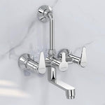 Plantex Wall Mixer for Bathroom 2 in 1 with L-Bend Connector for Overhead Shower/Tap Mixer/Water Saving Nozzle Tap - 7 Year Manufacturer's Warranty (LEA-718-Chrome)
