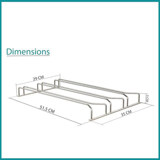 Plantex Wine Glass Rack/Holder Upside Down Glass Hanging Organizer/Glass Hanging Stand For Pubs/Kitchen/Bars (L20 X W13 Inches - Triple Line), Hanging Shelves