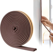 Plantex Window Seal Tape for Perimeter/Door Strip/DIY 3M Self Adhesive/Soundproof & Weatherproof Strip - Pack of 1 (D Shape, 18Feet, Brown)