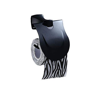 Plantex Space Aluminum Toilet Paper Roll Holder/Toilet Paper Holder/Tissue Paper Roll Holder for Bathroom Accessories (Black)